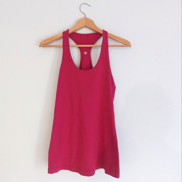 𝅺Lululemon Racerback Cranberry Red Fushia Tank Top Medium 8 - Picture 7 of 8